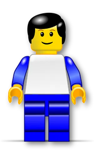 Smiling Lego Figure Illustration PNG Image