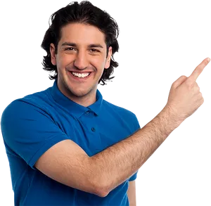 Smiling Man Pointing Direction.png PNG Image