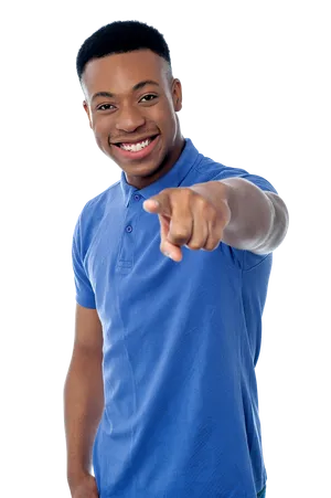 Smiling Man Pointingat Camera PNG Image