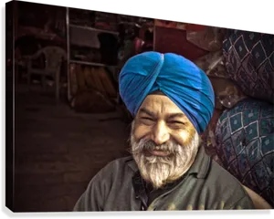 Smiling_ Man_with_ Blue_ Turban PNG Image