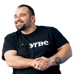 Smiling Manin Black Shirt PNG Image