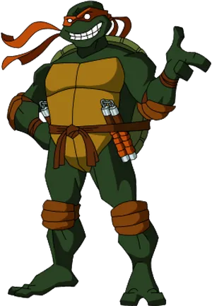 Smiling Ninja Turtle Character Art PNG Image