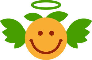 Smiling Orange Angel Graphic PNG Image