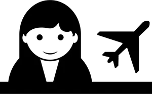 Smiling Person Airplane Silhouette PNG Image