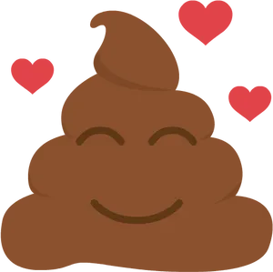 Smiling Poop Emojiwith Hearts PNG Image