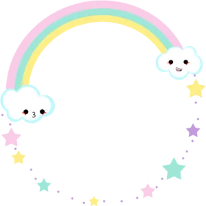 Smiling Rainbowand Stars Graphic PNG Image