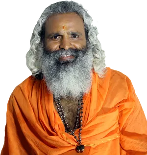 Smiling Sagein Orange Robes PNG Image