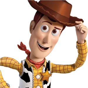 Smiling Sheriff Woody Portrait PNG Image