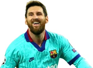 Smiling Soccer Star Messi PNG Image