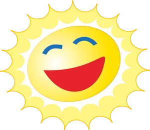 Smiling Sun Cartoon Graphic PNG Image