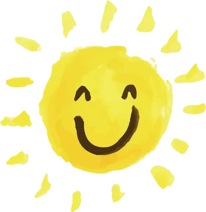 Smiling Sun Illustration Transparent Background PNG Image