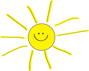 Smiling Sun Illustration PNG Image