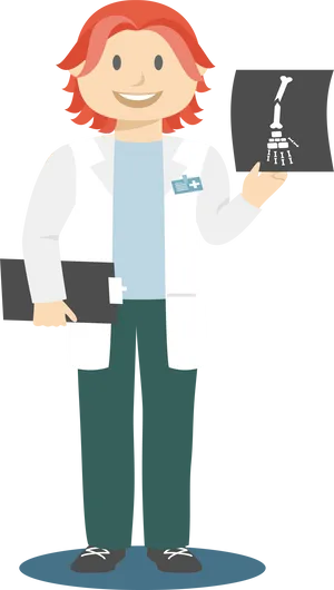 Smiling Surgeon Holding Xray PNG Image