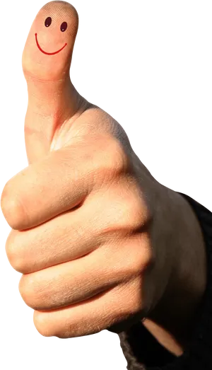 Smiling Thumb Up Gesture PNG Image