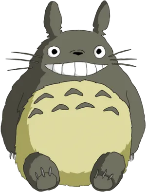 Smiling Totoro Illustration PNG Image