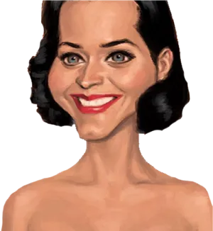 Smiling Woman Caricature PNG Image