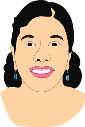 Smiling Woman Vector Portrait PNG Image