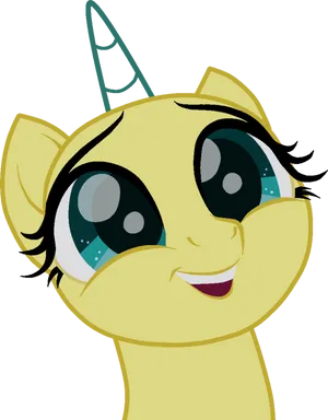 Smiling Yellow Pony Vector PNG Image