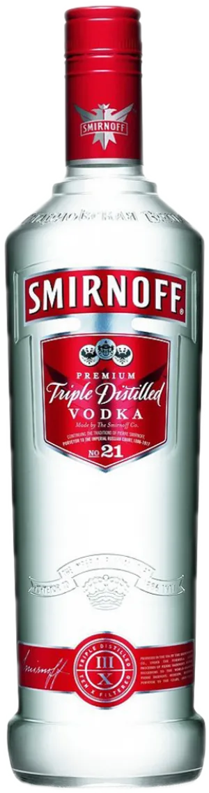Smirnoff Triple Distilled Vodka Bottle PNG Image
