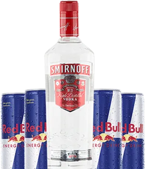 Smirnoff Vodkaand Red Bull Cans PNG
