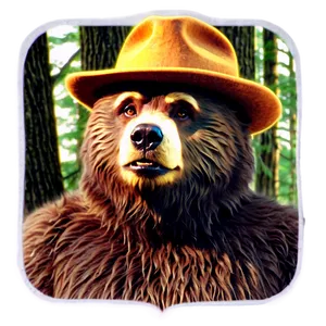 Smokey The Bear Retro Art Png Tme35 PNG Image