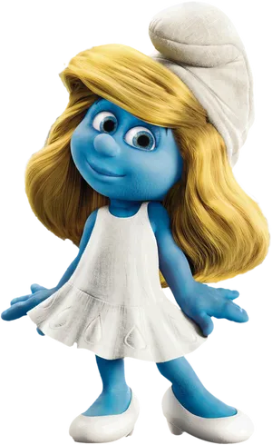 Smurfette Character Portrait PNG Image