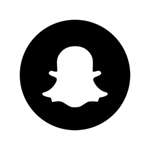 Snapchat_ Ghost_ Logo_ Black_ Background PNG Image