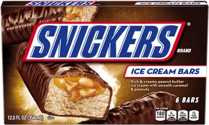 Snickers Ice Cream Bars Product Packaging PNG Image