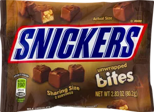 Snickers Unwrapped Bites Sharing Size Package PNG Image