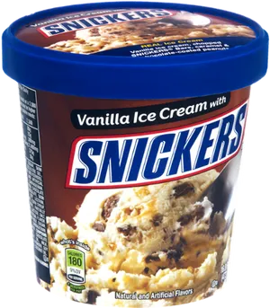 Snickers Vanilla Ice Cream Tub PNG Image