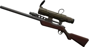 Sniper Riflewith Scope PNG Image