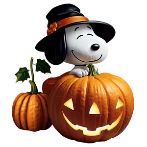 Snoopy And Pumpkin Halloween Png Aqc81 PNG Image