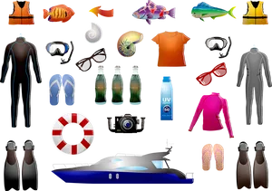 Snorkeling Equipmentand Accessories PNG Image