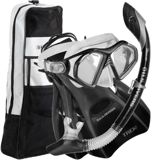 Snorkeling Gear Setwith Carry Bag PNG Image