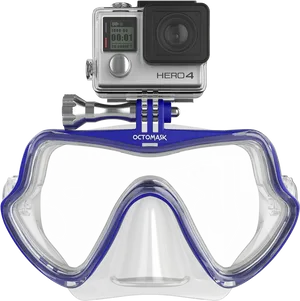 Snorkeling Maskwith Action Camera Mount PNG Image