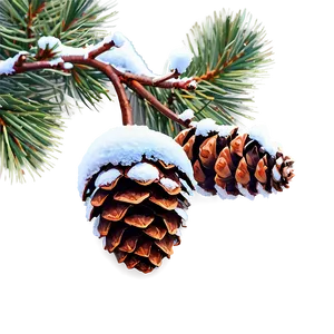 Snow-covered Pine Cones Png Jjf PNG Image