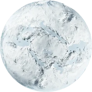 Snow Covered Planet Texture PNG Image