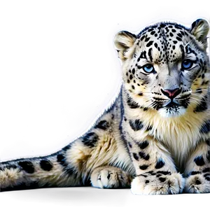 Snow Leopard In A Snowstorm Png Eba PNG Image