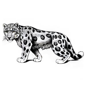 Snow Leopard Vintage Illustration Png Eno PNG Image