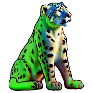 Snow Leopard With Northern Lights Png 06122024 PNG Image