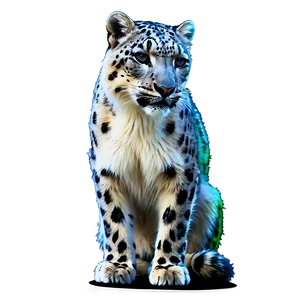 Snow Leopard With Northern Lights Png Vqe43 PNG Image