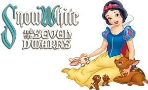 Snow White And Animal Friends PNG Image