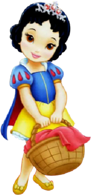 Snow White With Basket PNG Image