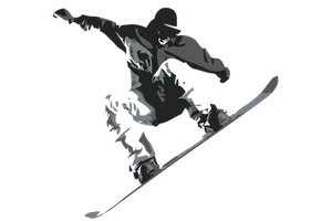 Snowboarder Silhouette Stunt PNG Image