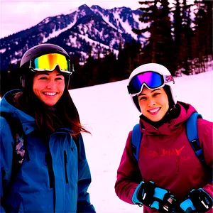 Snowboarding Friends PNG 06232024 PNG