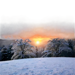 Snowfall At Sunrise Png 15 PNG Image