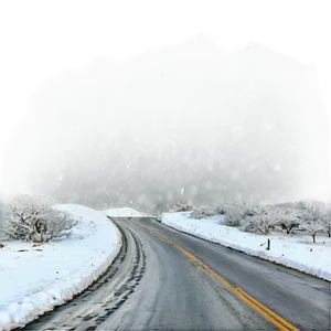 Snowfall Country Road Png Vxf82 PNG Image