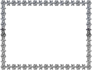 Snowflake Border Black Background PNG Image