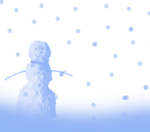 Snowman Nighttime Snowflakes PNG Image