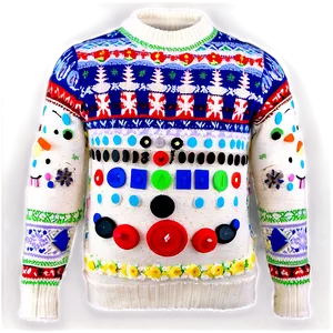 Snowman Ugly Christmas Sweater Png 06122024 PNG Image